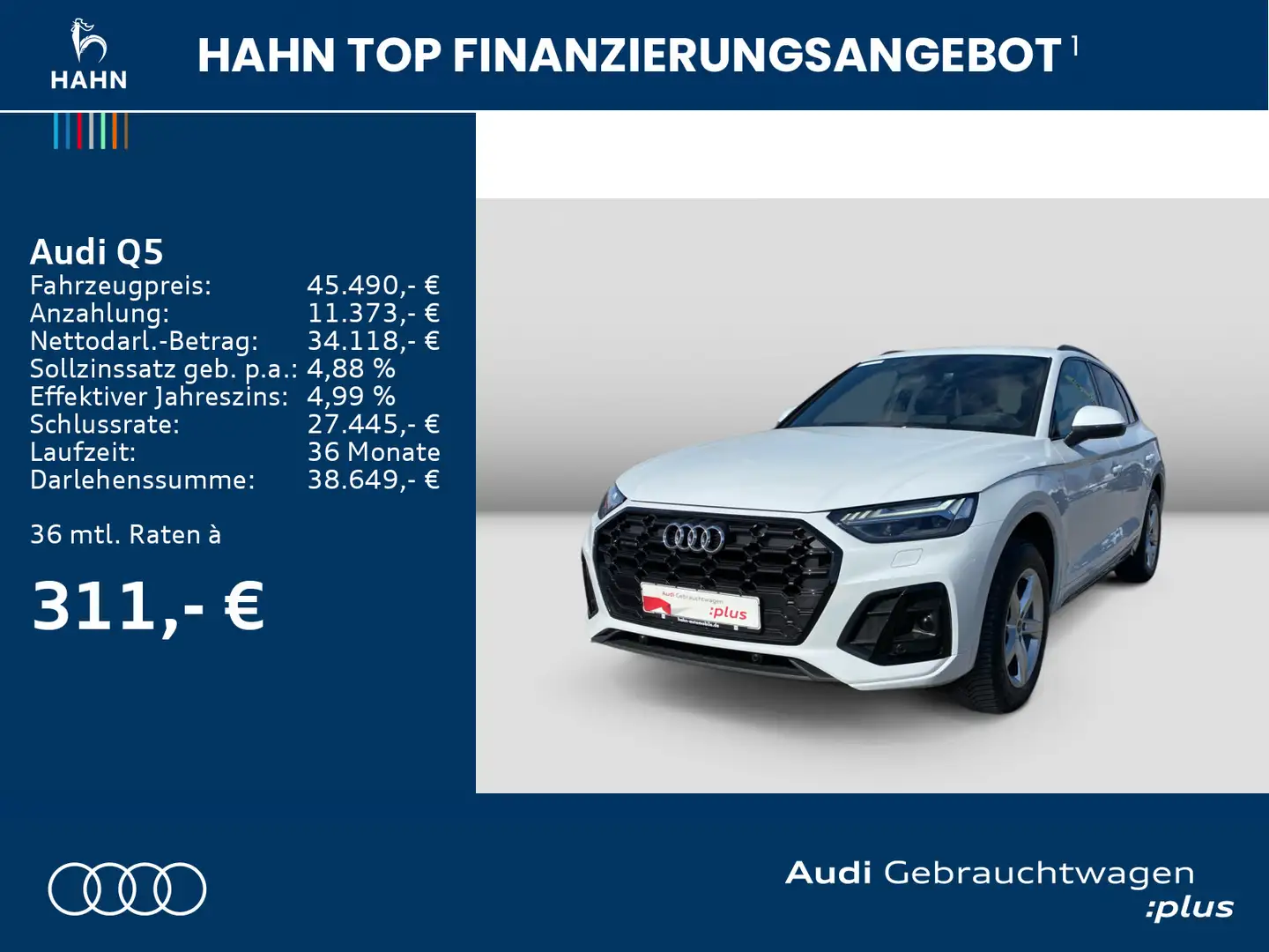 Audi Q5 40TDI qua S-Line S-Trc Virtual Matrix CAM AHK Weiß - 2