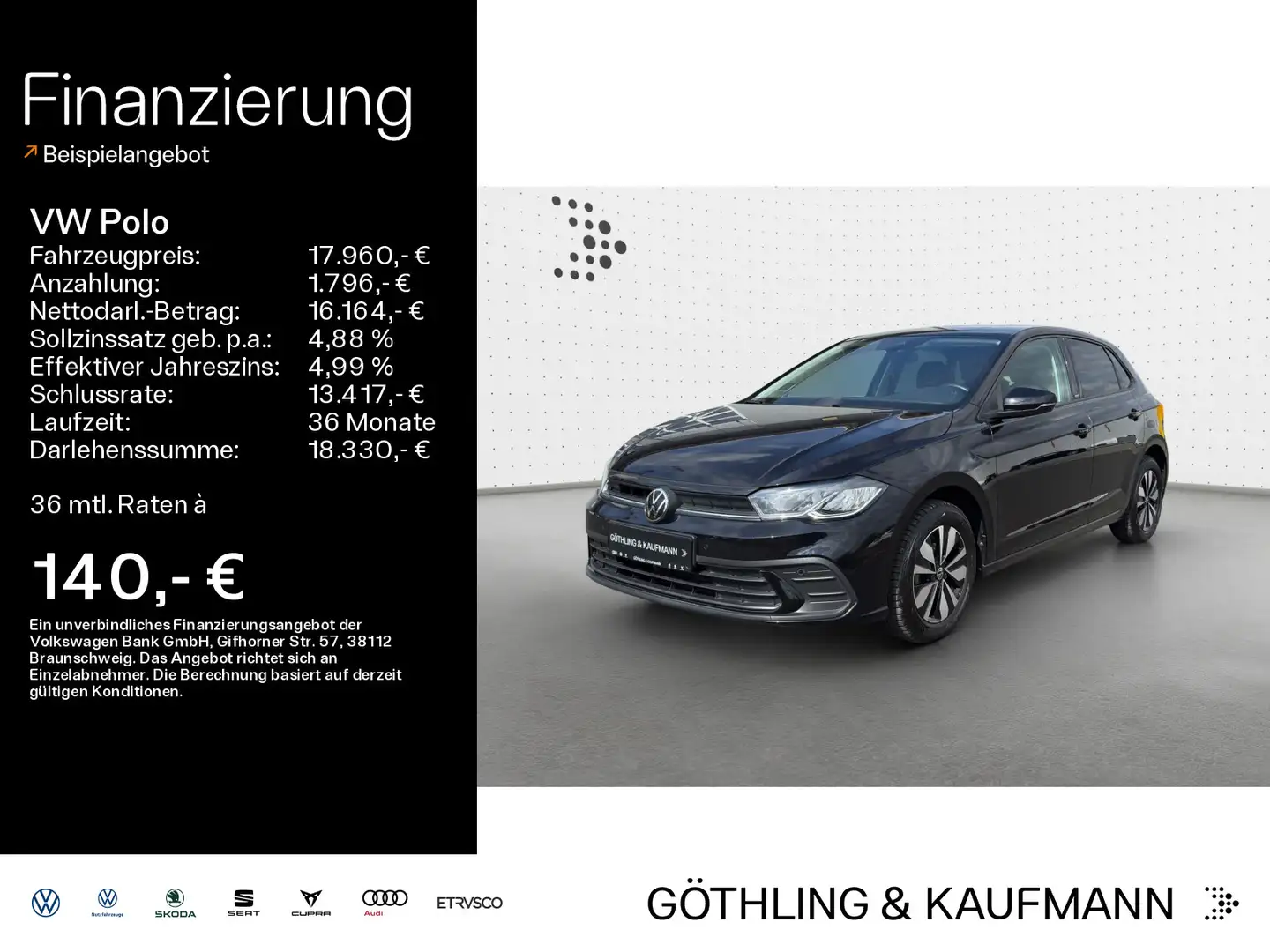 Volkswagen Polo 1.0 TSI Life*DAB+*Climatronic*ZVF*isofix* Noir - 1