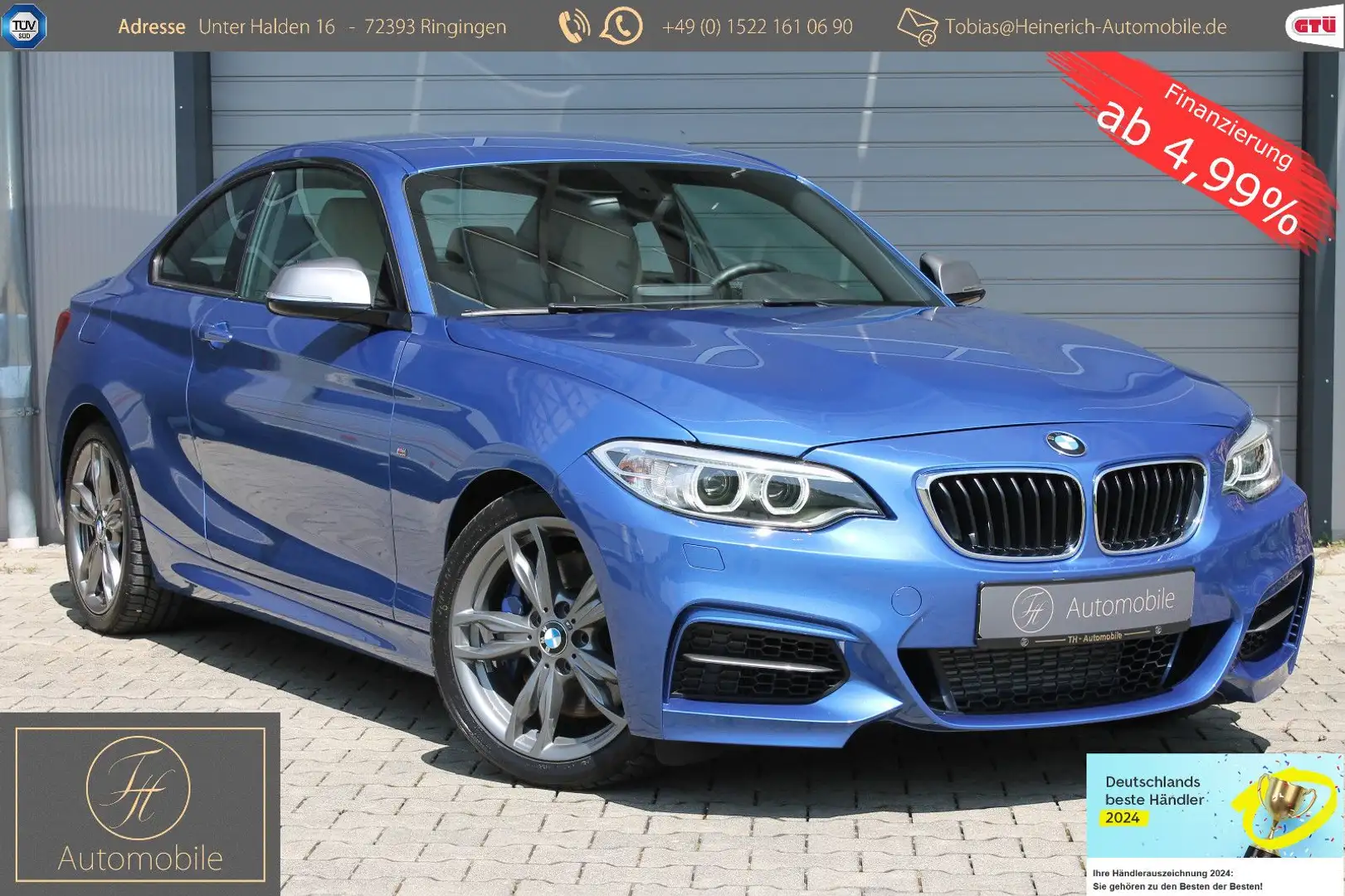 BMW 235 Coupé*Schalter*Deutsch*2.Hand*Leder*Navi Blauw - 1
