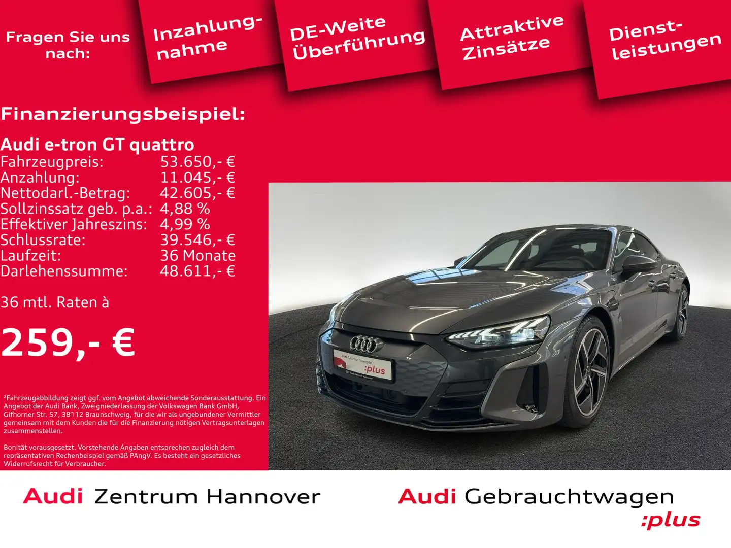 Audi e-tron GT Pano Leder ACC Parklenkassist. Grau - 2