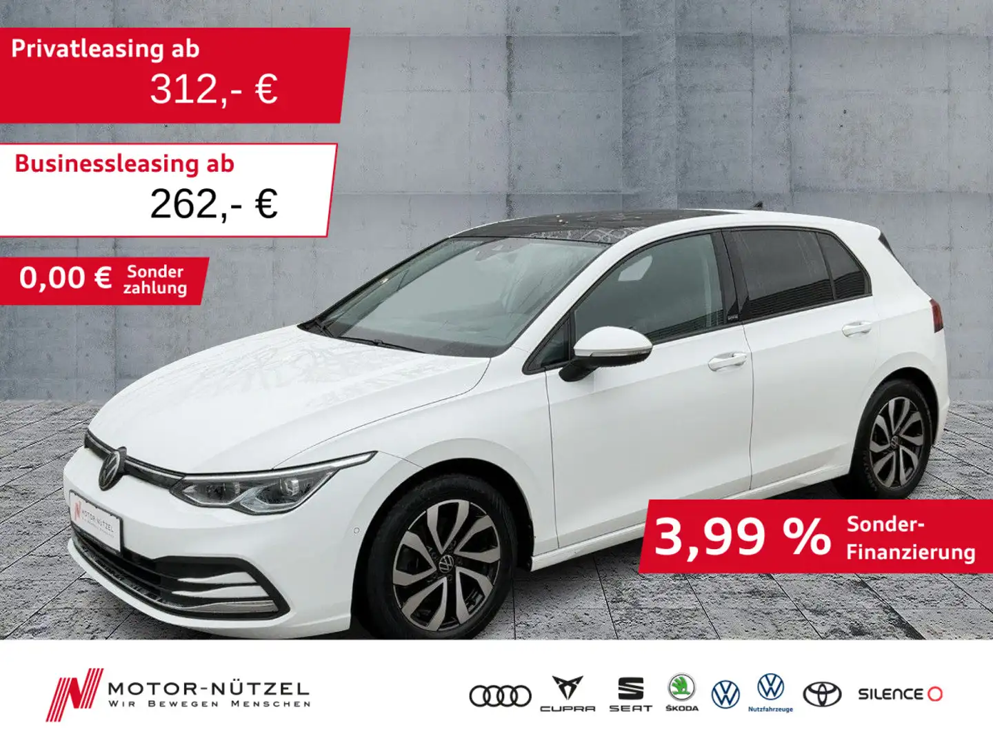 Volkswagen Golf VIII 2.0TDI DSG 5JG+MATRIX+NAV+AHK+PANO+HuD Weiß - 1