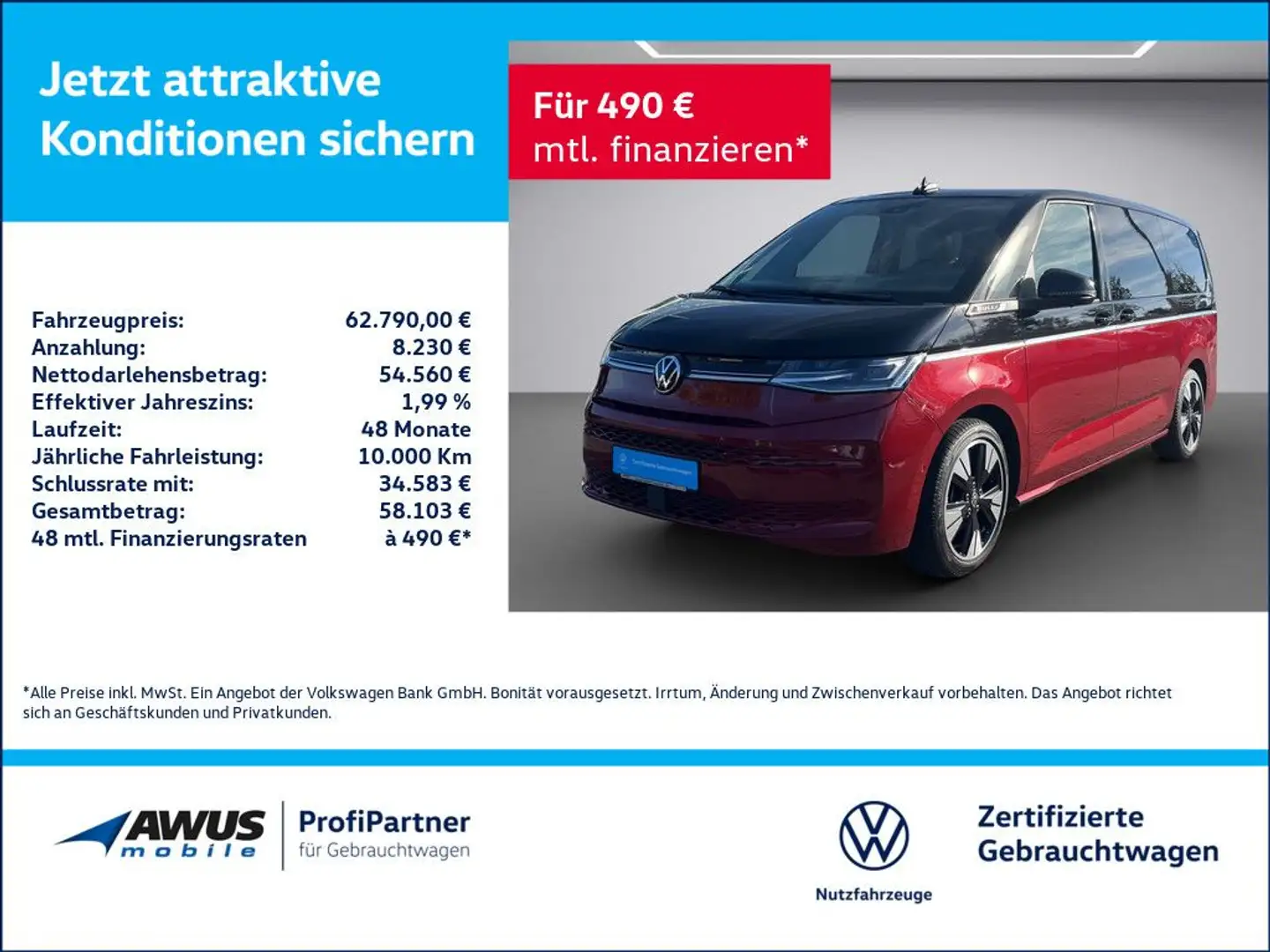 Volkswagen T7 Multivan Life LÜ 2.0TSI 150kW DSG PANO 360° Noir - 1