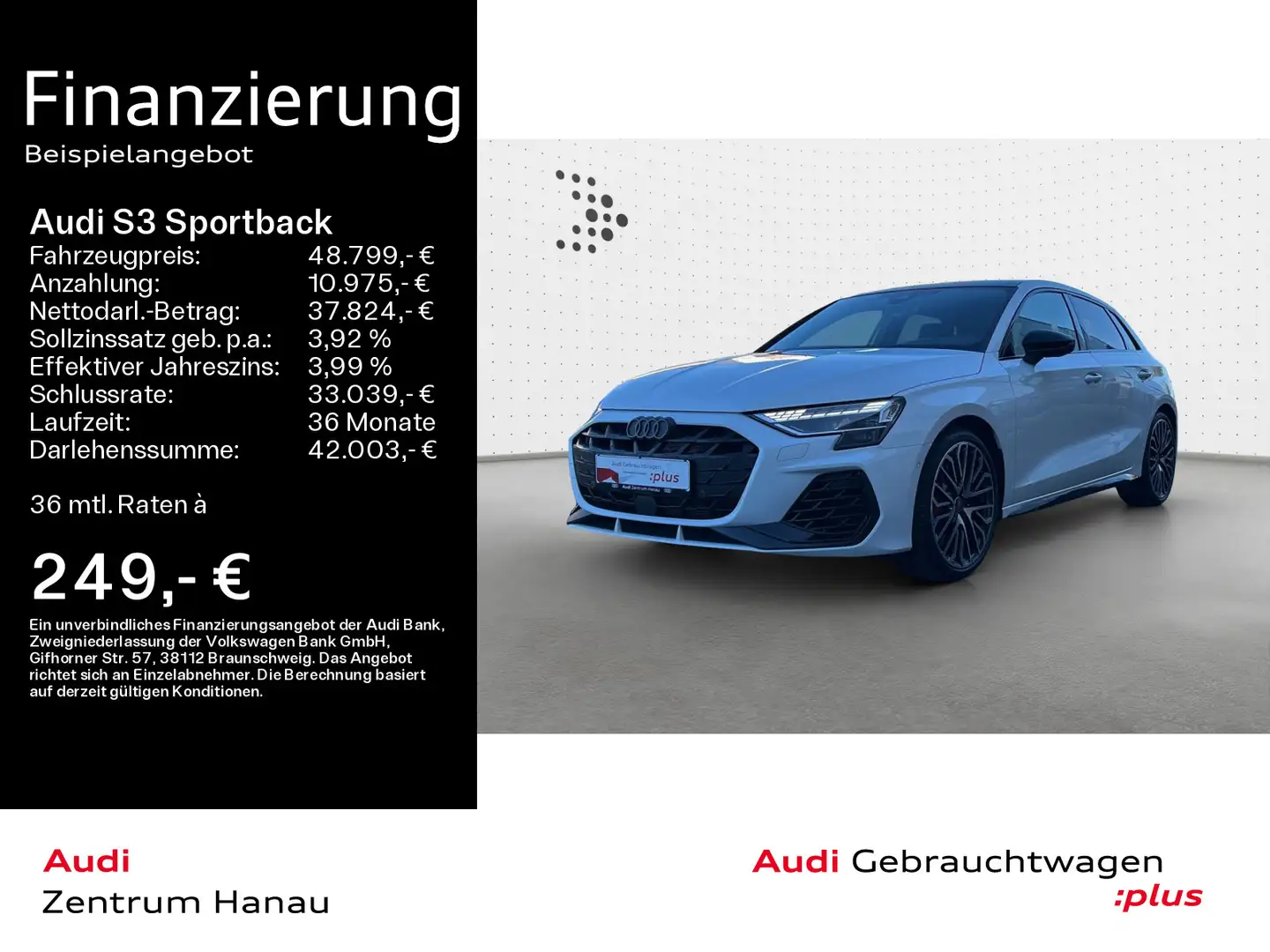 Audi S3 *NAVI-PLUS*SONOS*MATRIX*OPTIK-PAKET* Білий - 1