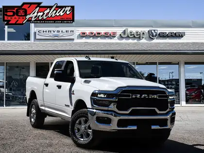 White 2025 RAM 2500 Big Horn Crew Cab 4WD Pickup Truck Four-Wheel Drive 8-Speed Automatic