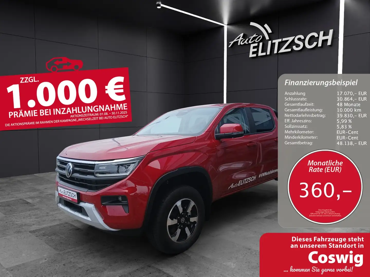 Volkswagen Amarok TDI Life 4M NAVI MATRIX LED AHK STANDH. Rot - 1