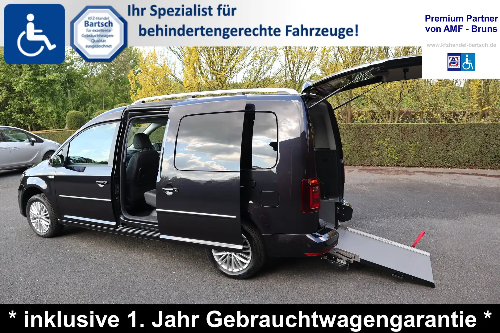 Volkswagen Caddy Maxi Highline 1,4 DSG*rollstuhlgerecht*Wenderampe Schwarz - 1