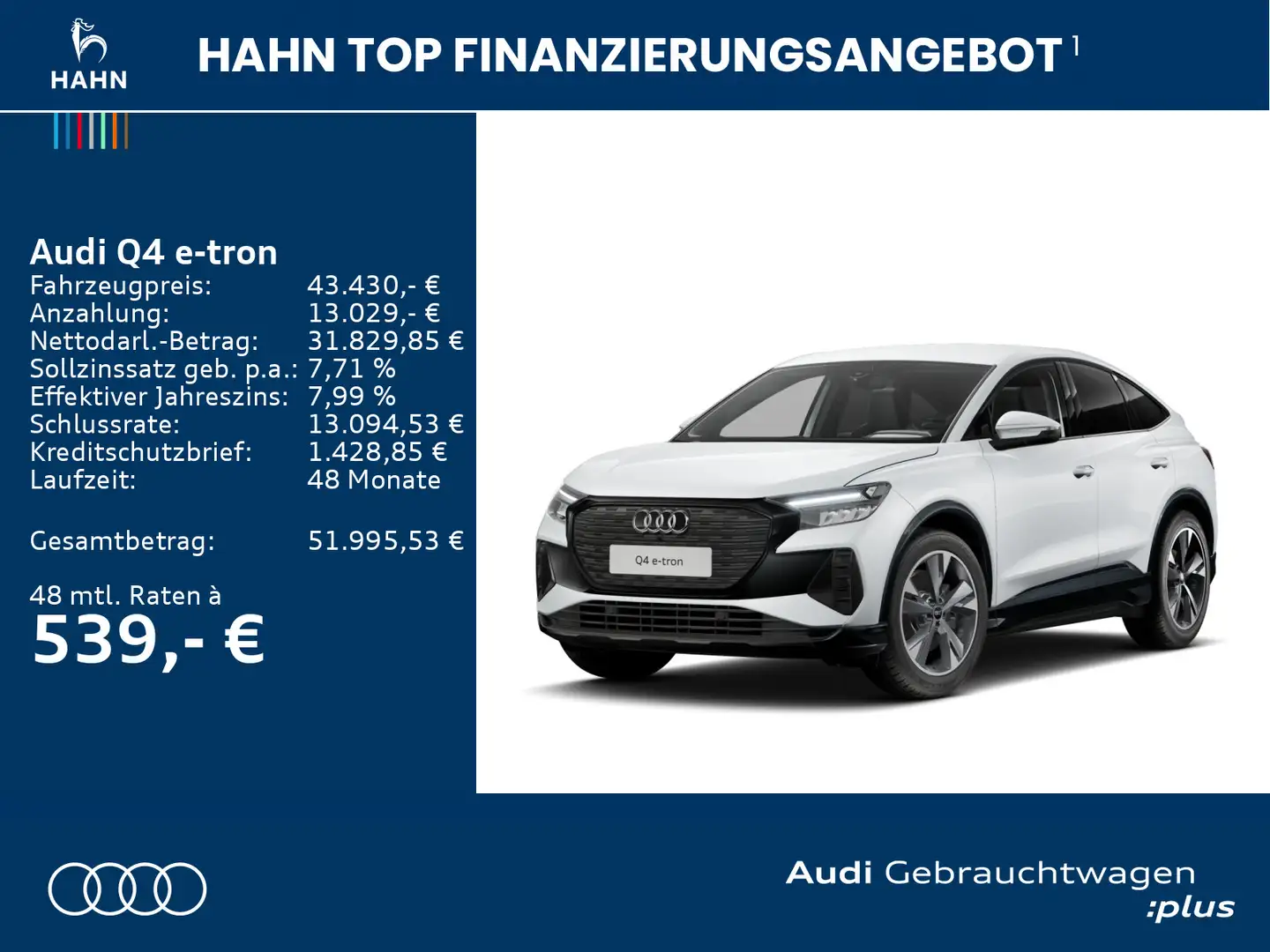 Audi Q4 e-tron Q4 Sportback  45 e-tron advanced LED Navi APP PD Weiß - 2