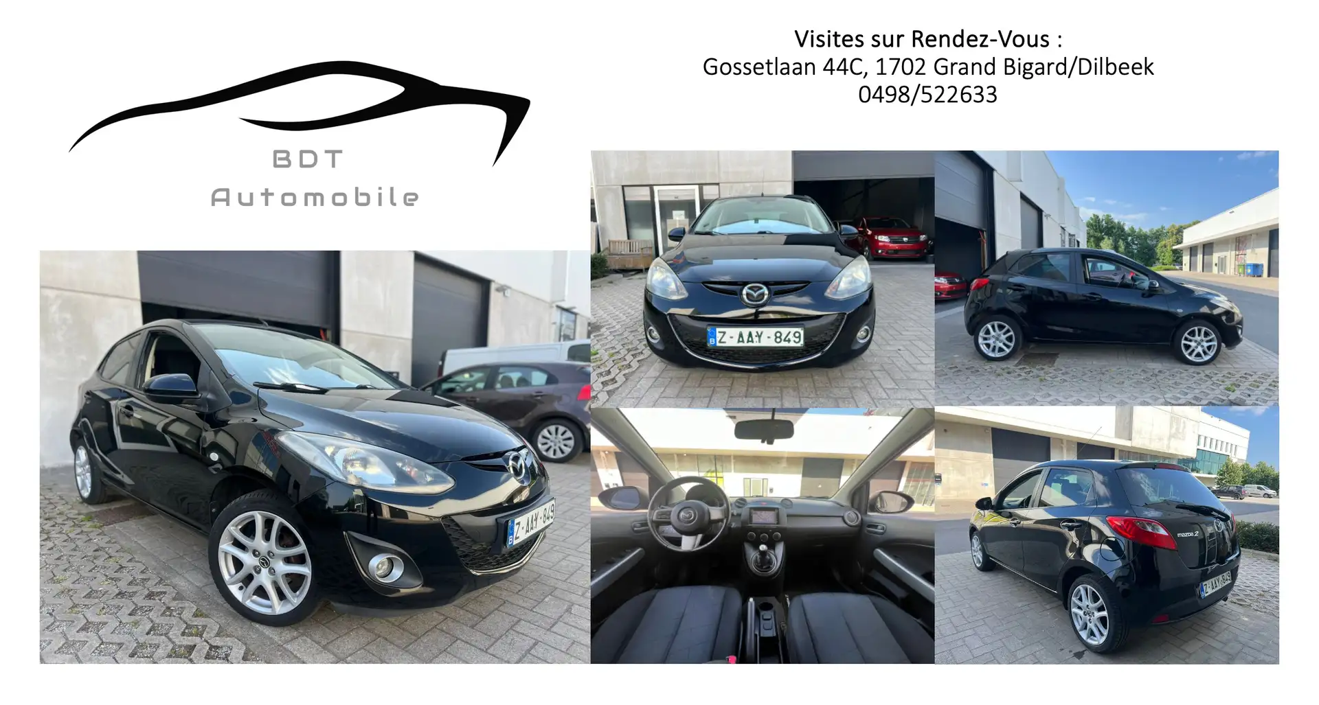 Mazda 2 1.3i Sport GPS Bluethoot Jtes Alu Sièges Chauf. Zwart - 1