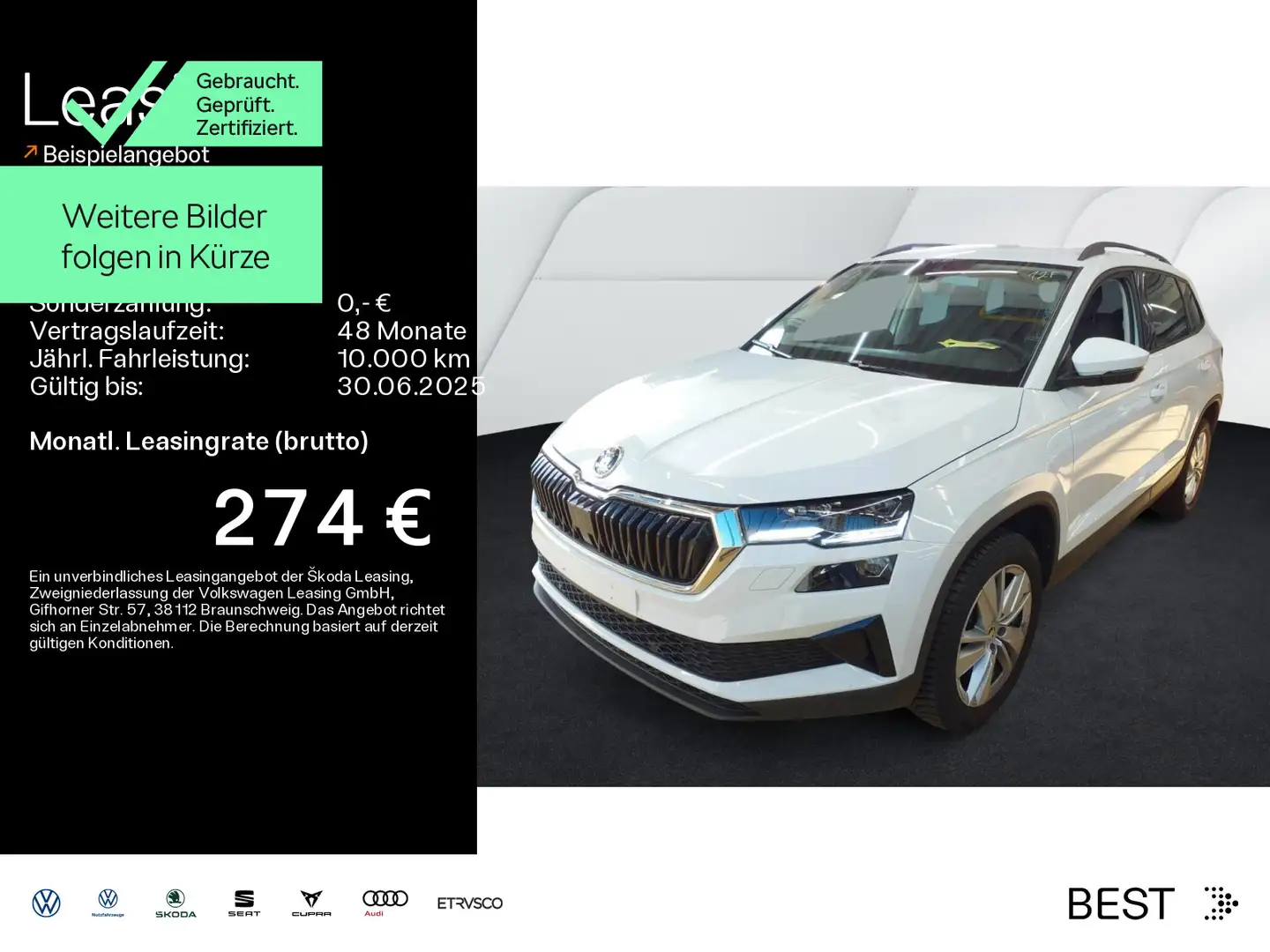 Skoda Karoq 1.5 TSI DSG SELECTION*KESSY*MATRIX*KAMERA* Weiß - 1