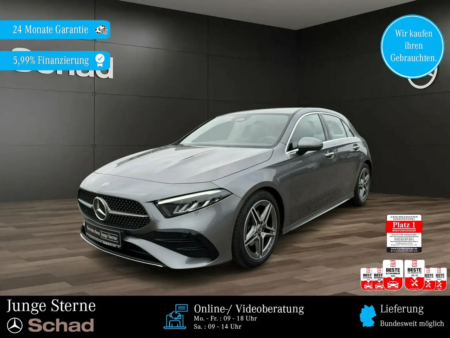 Mercedes-Benz A 180 A 180 AMG+MBUX+LED+KAMERA+ASSIST+CARPLAY+SHZ+DAB Grau - 1