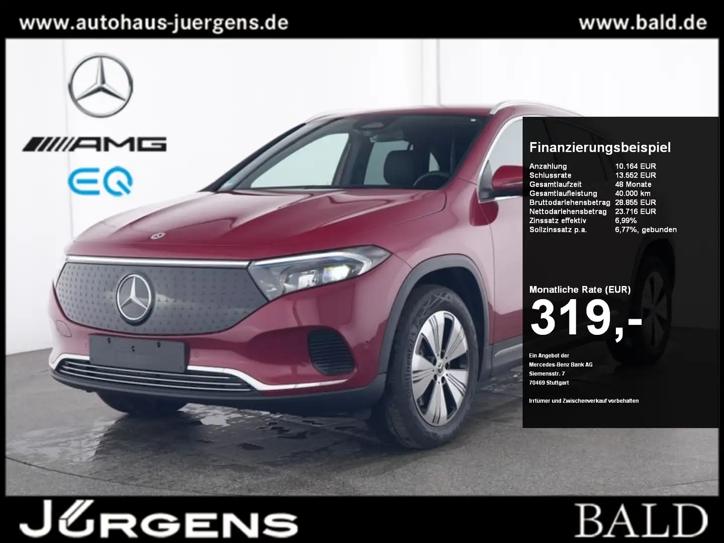Mercedes-Benz EQA 250 Progressive/Navi/Winter/Kamera/Ambi/Easy Red - 1