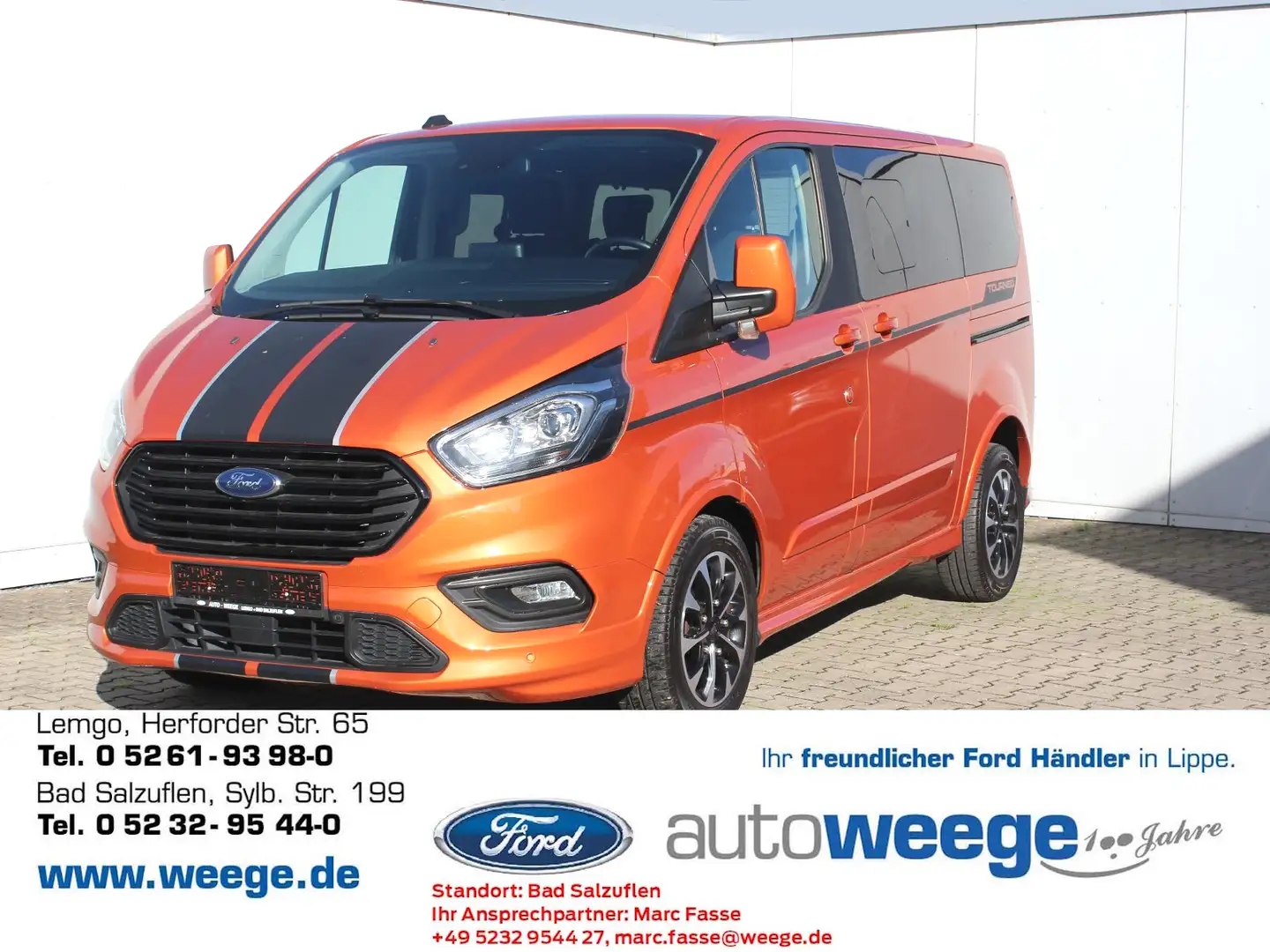 Ford Transit Custom 320 L1 Tourneo Sport 2,0 TDCi Orange - 1