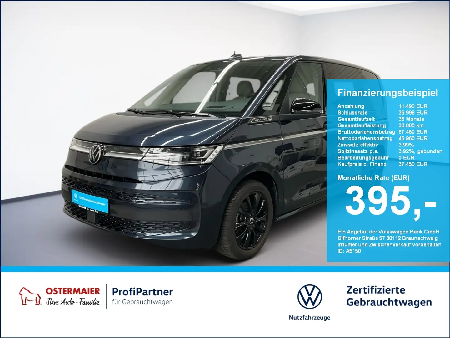 Volkswagen T7 Multivan STYLE 2.0TDI 150PS DSG MATRIX.7-SITZE.ACC.AHK.HuD. Blau - 1