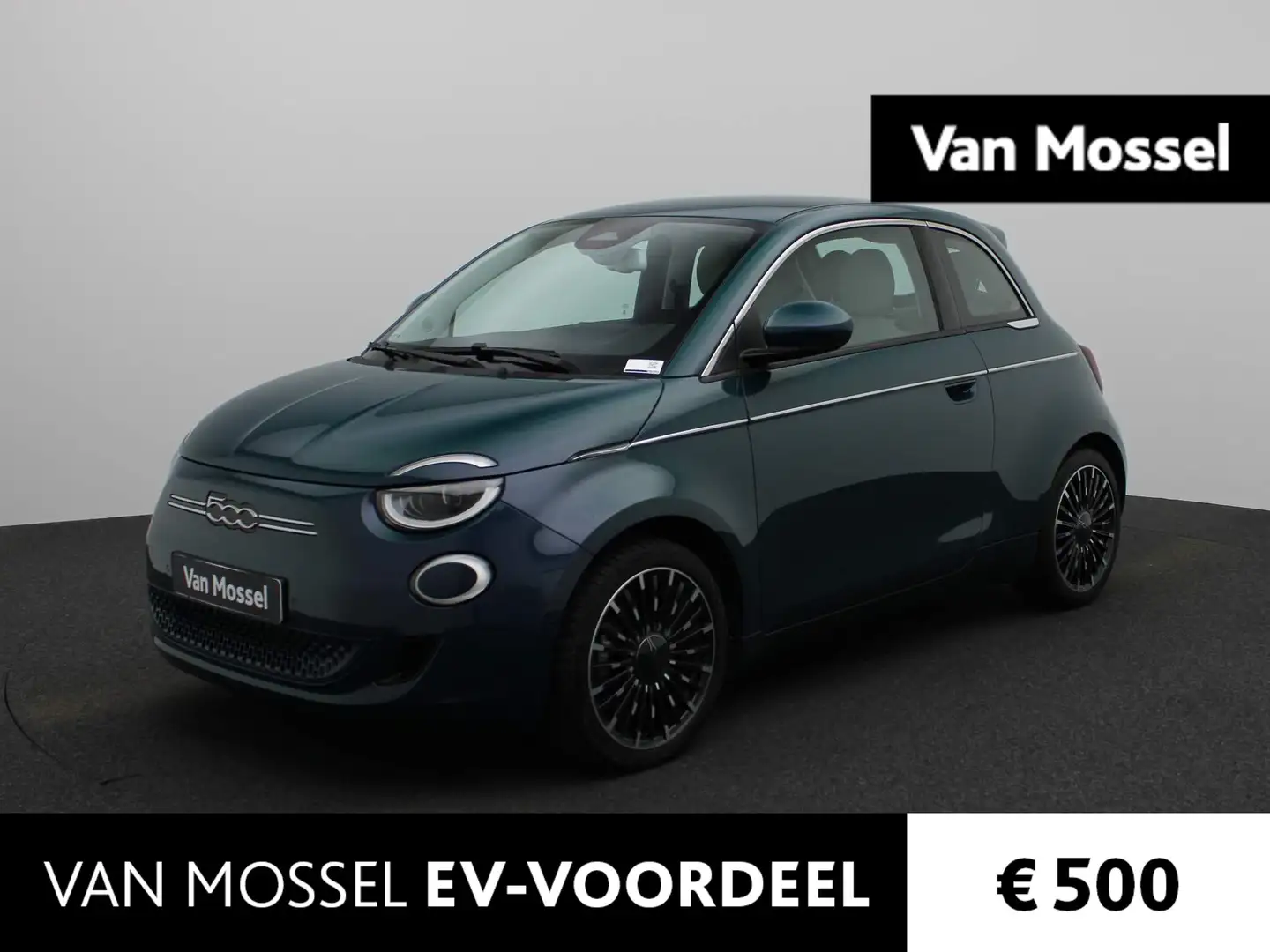 Fiat 500e La Prima 42 kWh | Leder | Navi | ECC | Cam | PDC | Groen - 1