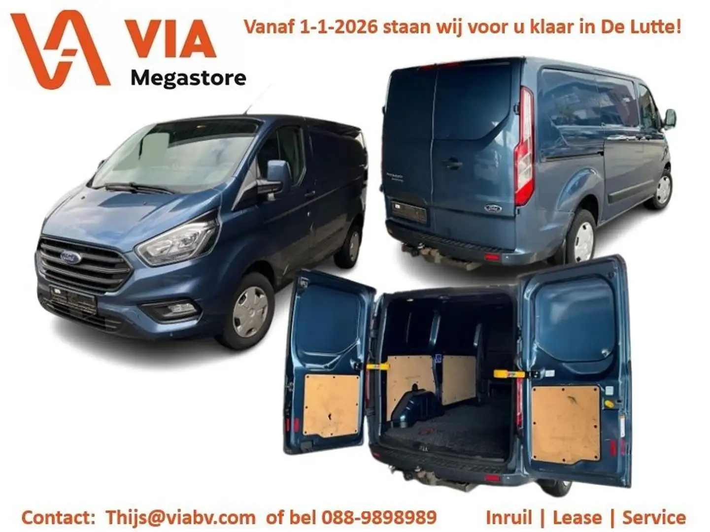 Ford Transit Custom 2.0 TDCI Camera | Airco | Trekhaak | Cruise | Meta Bleu - 1