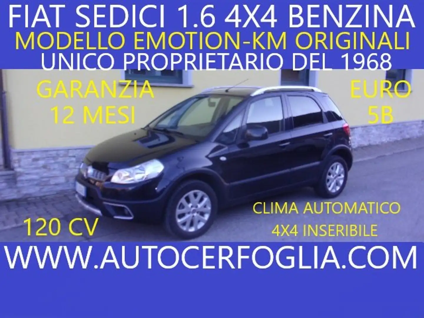 Fiat Sedici 1.6 16v Emotion 4x4 120cv-MOLTO BELLA !! Schwarz - 1