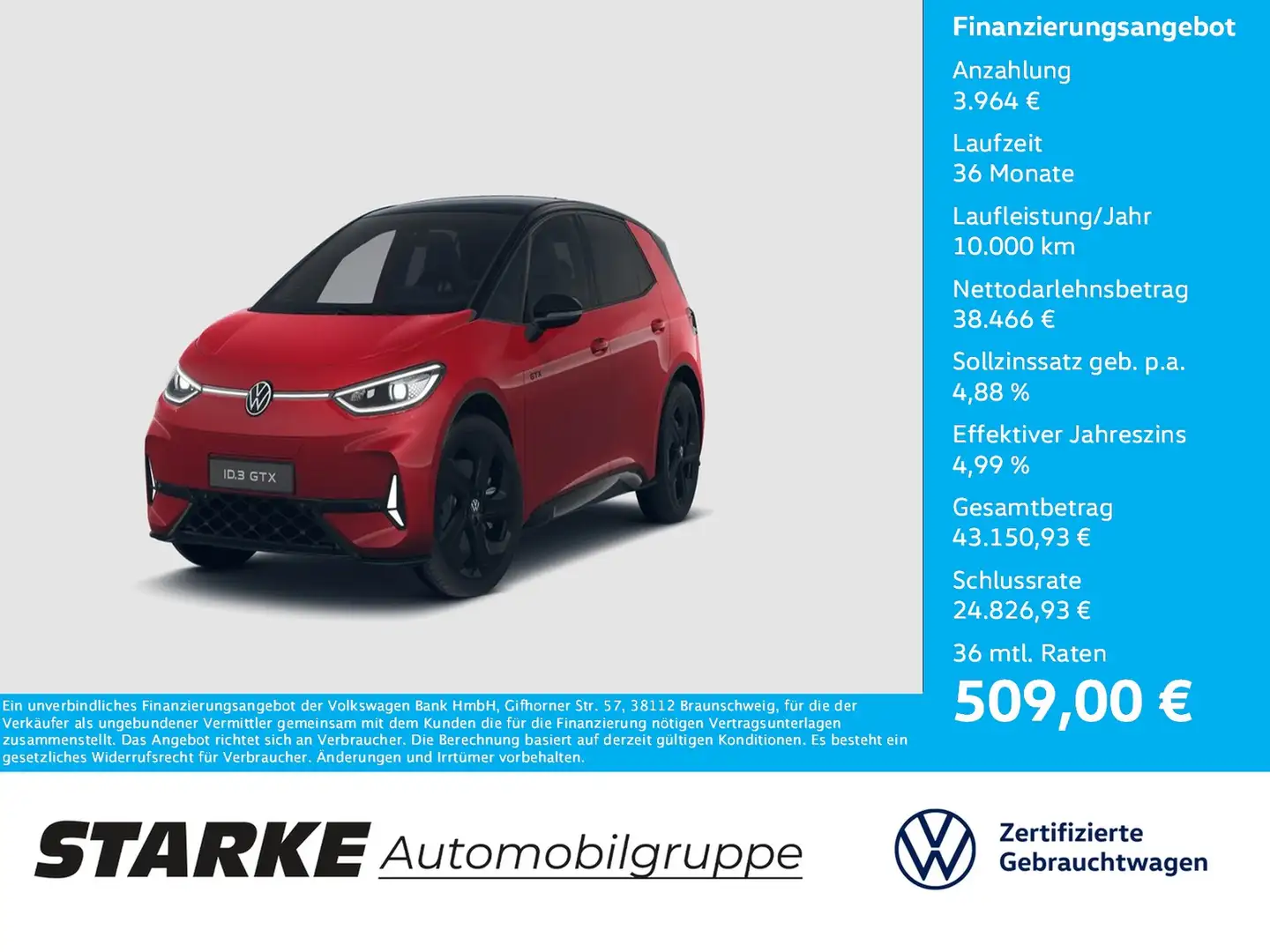 Volkswagen ID.3 GTX Performance Rouge - 1