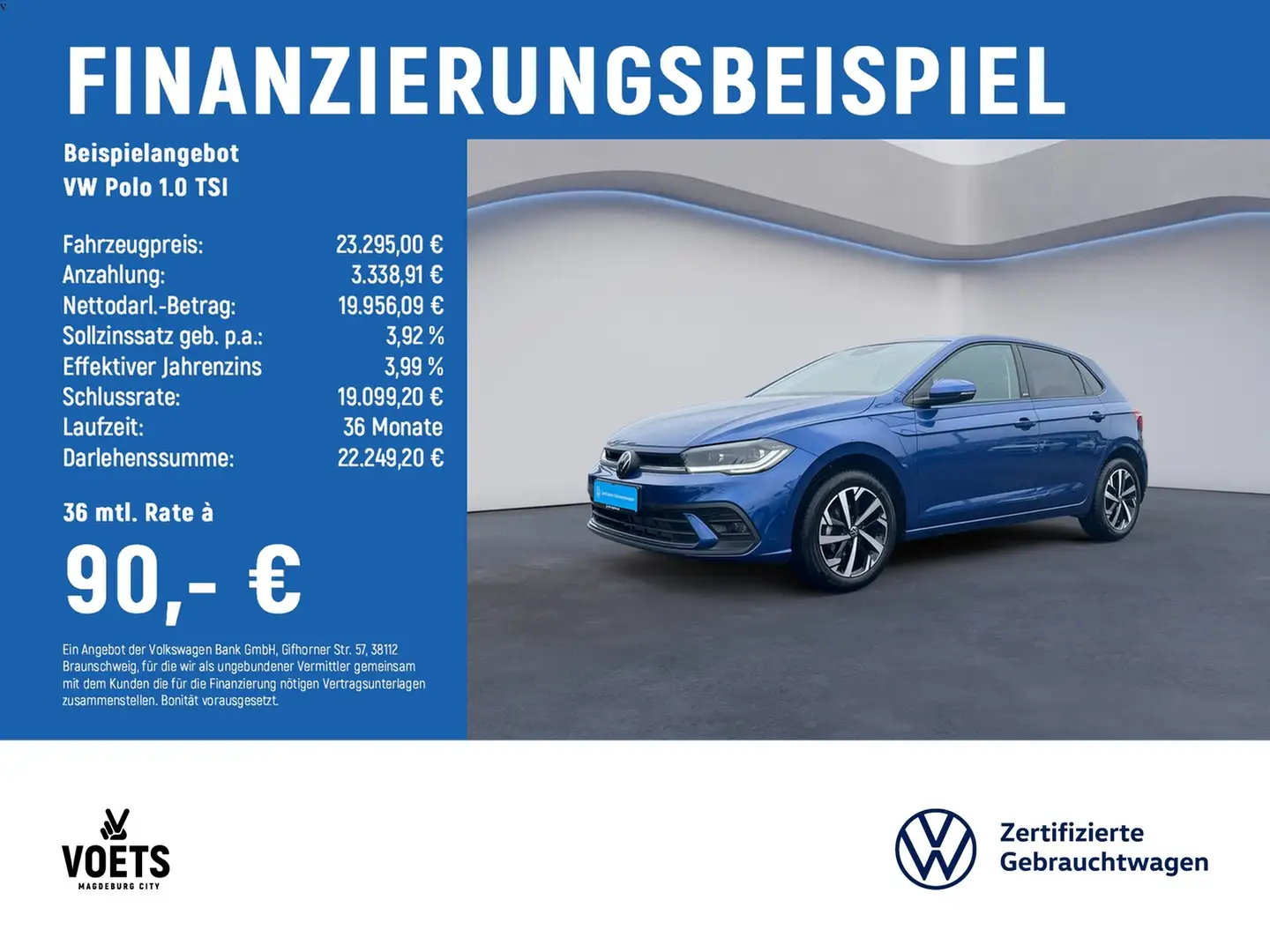 Volkswagen Polo 1.0 TSI Move DSG+NAVI+LED+AHK Bleu - 2