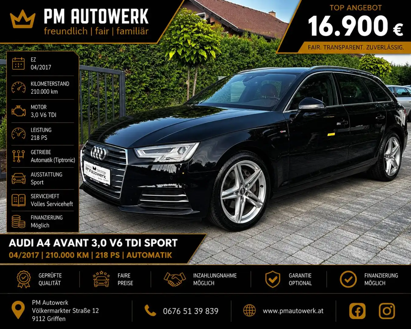 Audi A4 V6 TDI Sport *S-Line*Leder*LED* Schwarz - 1