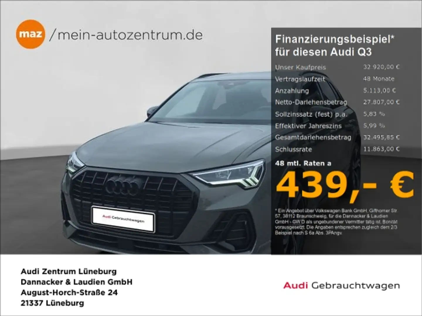 Audi Q3 45 1.4 TFSI e S line Alu LED Navi Virtual-Coc Grau - 1