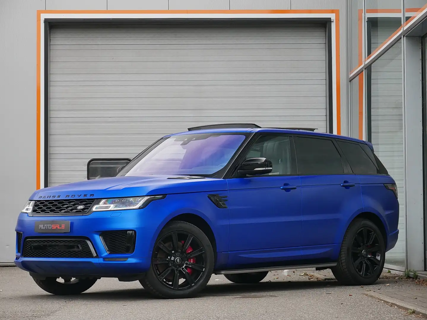 Land Rover Range Rover Sport P400e SVO matt/Panorama/Hifi Signature/TV screens Bleu - 1