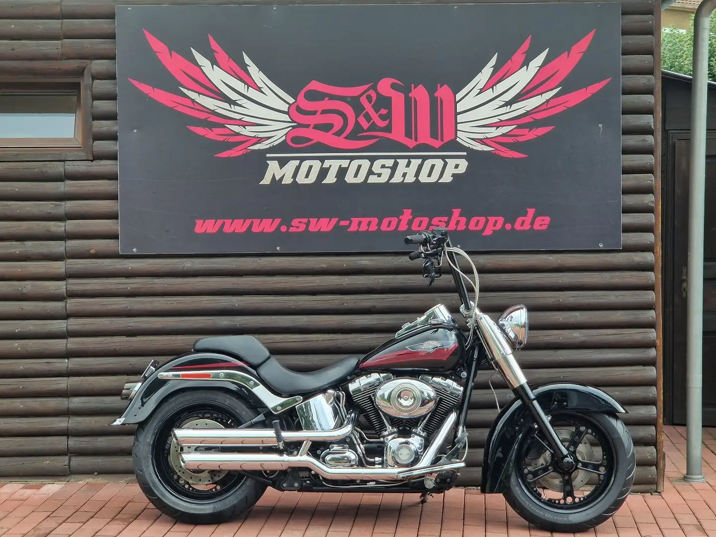 Harley-Davidson FLSTF Fat Boy *200er, Custom, V&H mit ABE* Чорний - 1
