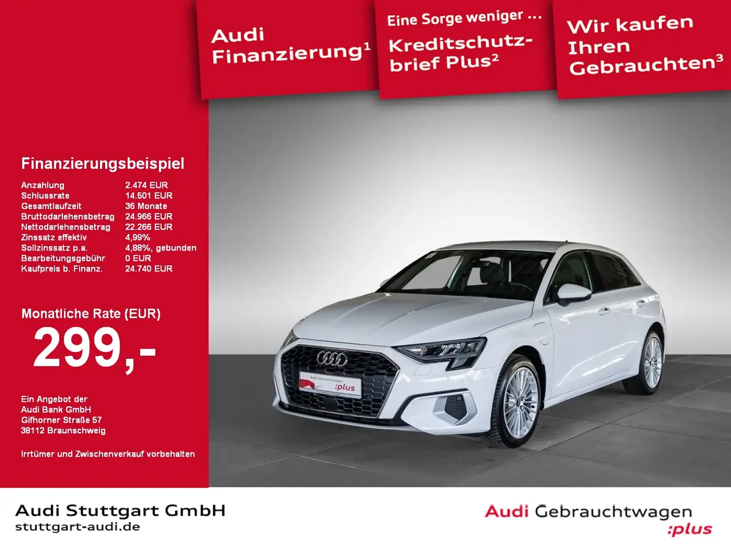 Audi A3 Sportback 40 TFSI e advanced LED Keyless virtC Weiß - 1