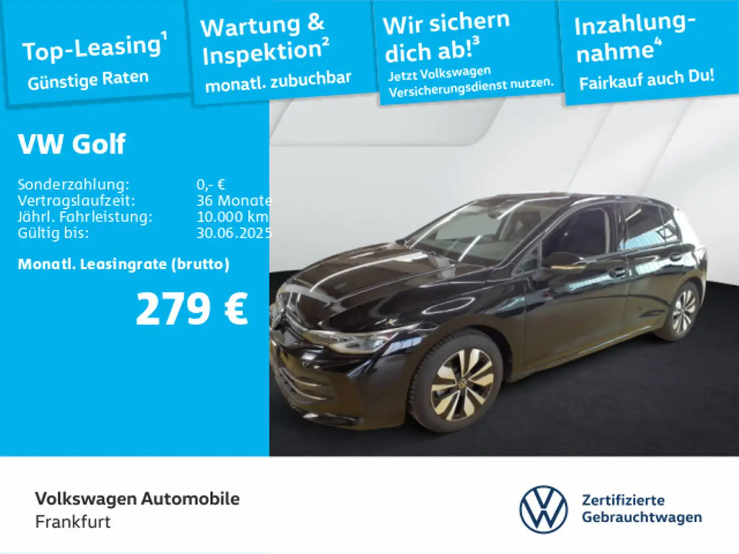 Volkswagen Golf VIII 1.5 eTSI DSG Goal Navi IQ.Light DAB+ F Negro - 1
