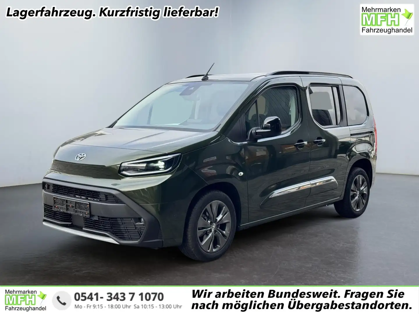 Toyota Proace City Verso 1,5 D-4D L1 Lounge VIP Pano ACC TWA PDC 1... Verde - 1