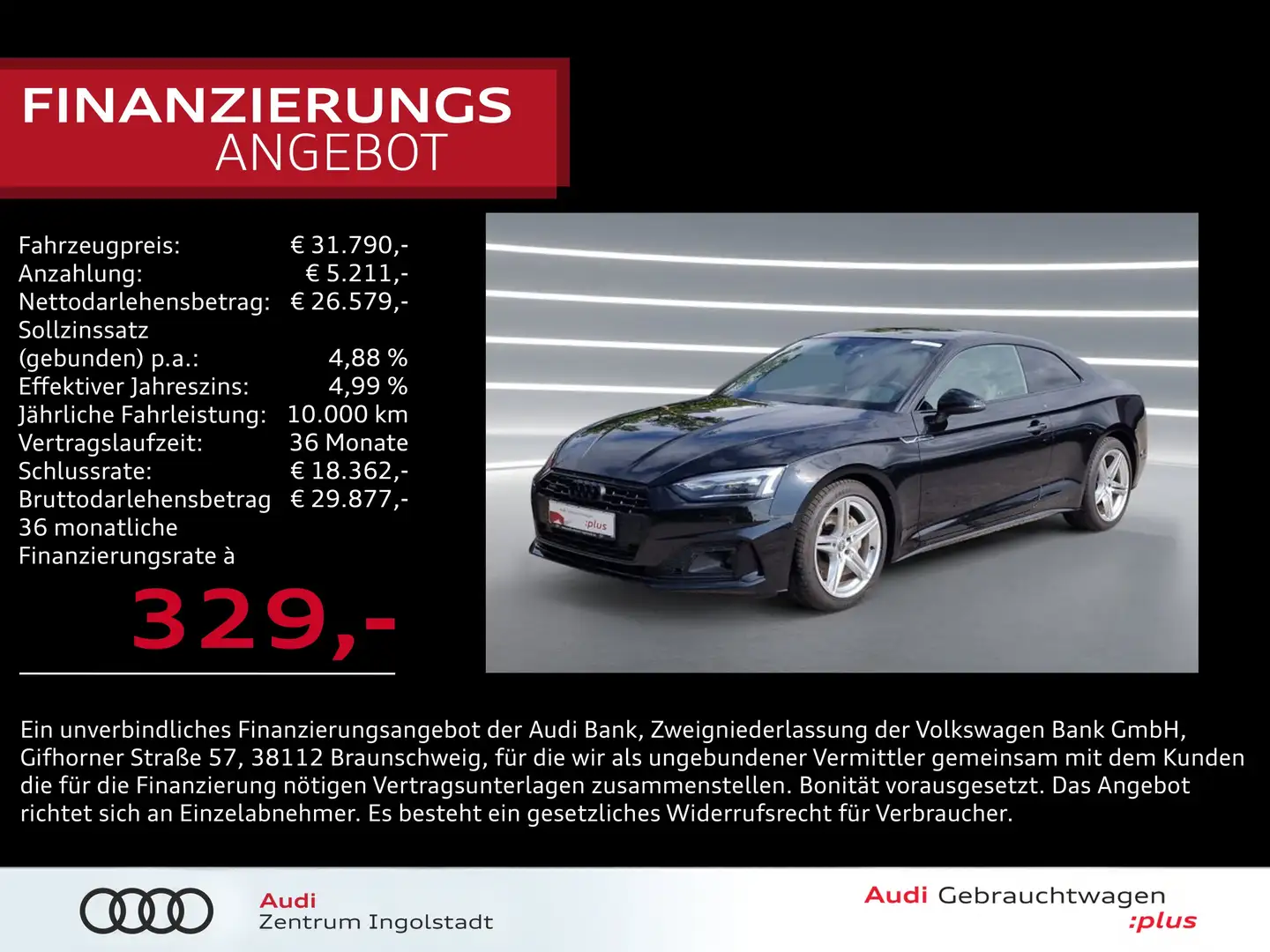 Audi A5 Coupé 40 TDI qu Pano NAVI ACC Leder advanced Negro - 1