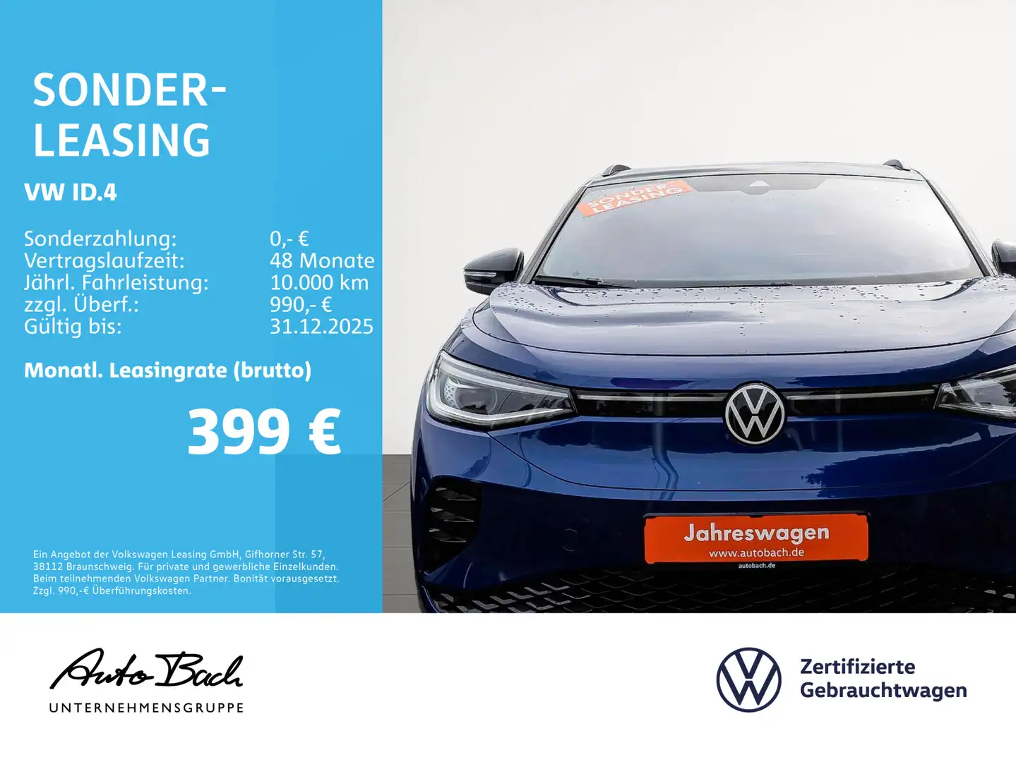 Volkswagen ID.4 GTX 4M Automatik Navi LED Standhzg ACC EPH Bleu - 2