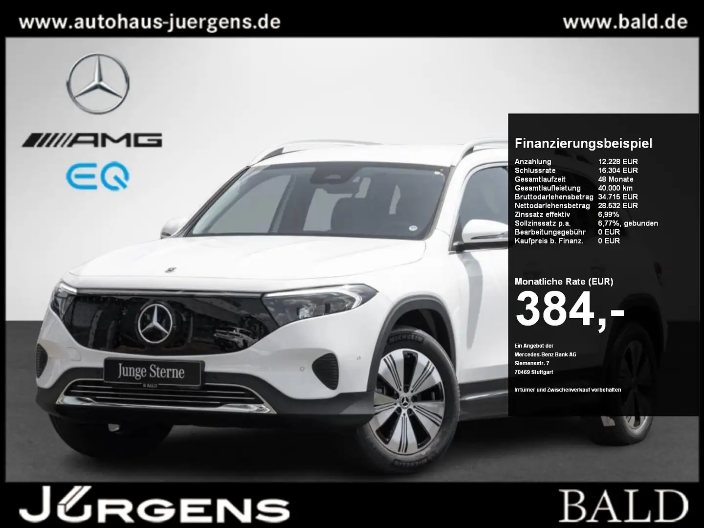 Mercedes-Benz EQB 300 4M Progressive-Advanced/LED/Cam/7-Sitzer Blanc - 1
