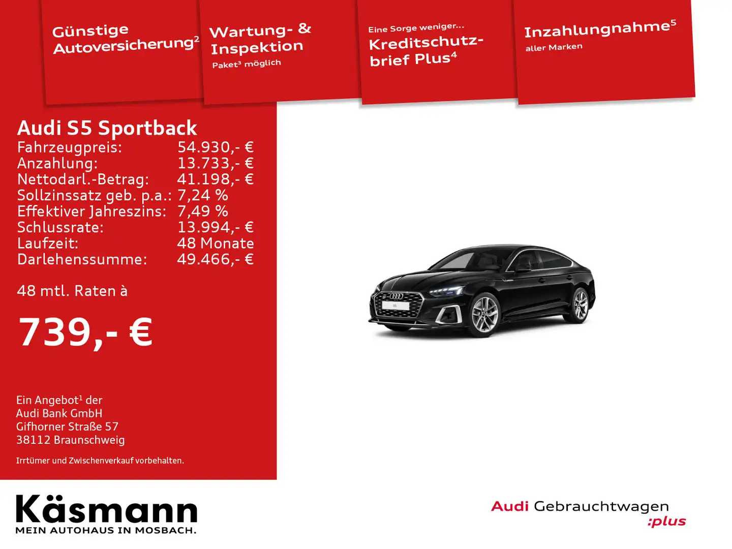 Audi S5 TDI qu MATRIX PANO B&O KAM NAV SHZ Noir - 1