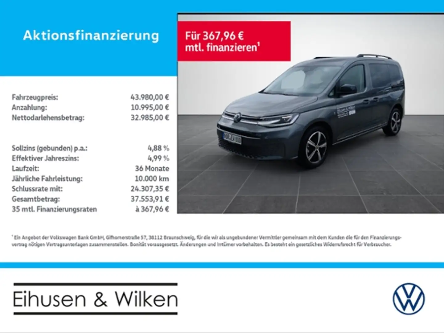 Volkswagen Caddy 2.0+TDI+4-MOTION+DARK LABEL+LED+AHK+ Grau - 1