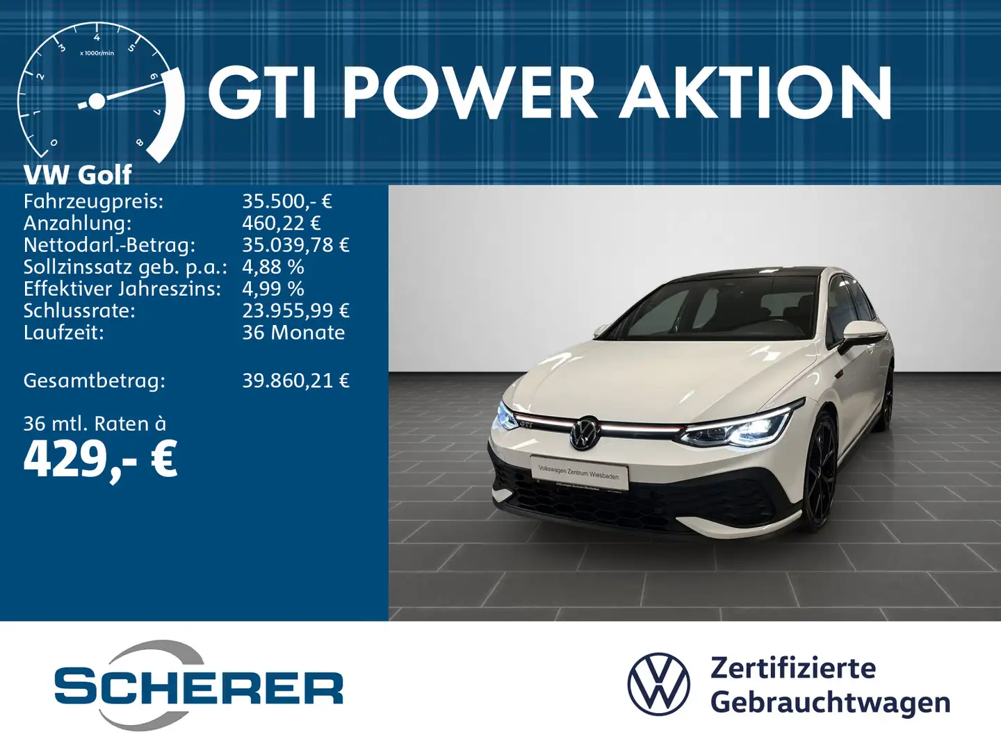 Volkswagen Golf GTI Golf VIII 2.0 TSI GTI Clubsport DSG, Navi, Sitzh Weiß - 1