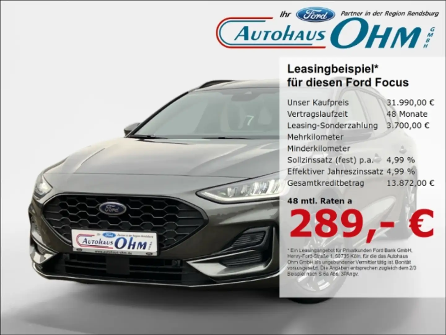Ford Focus Turnier ST-Line 1.0 EcoBoost MHEV - RFK - NAVI - Grau - 1