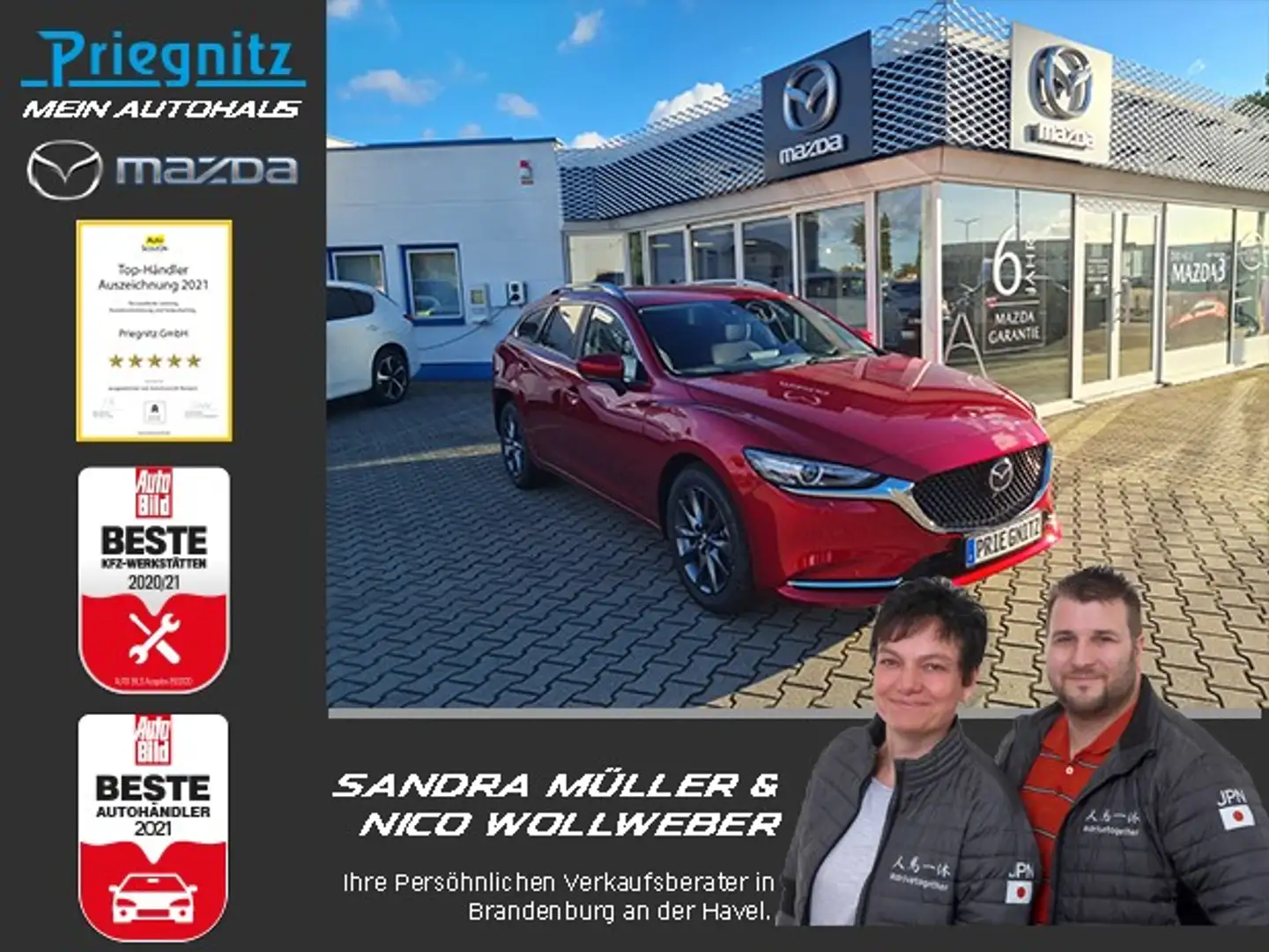 Mazda 6 SKYACTIV-G 165 PS EXCLUSIVE ACT-P Schalter , Kombi Rouge - 1