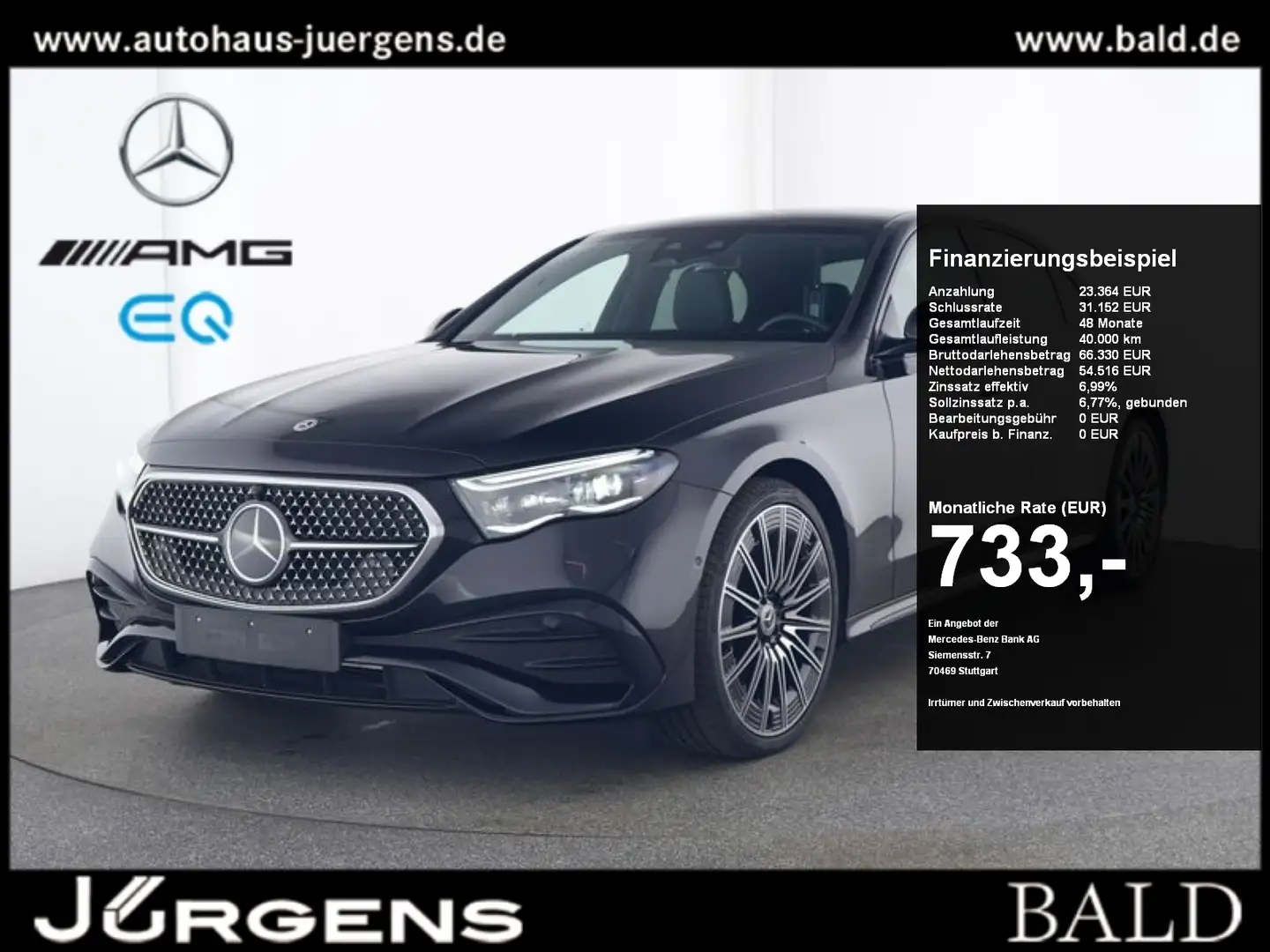 Mercedes-Benz E 450 4M AMG-Sport/Super/Technik/Pano/Stdhz/21' Schwarz - 1