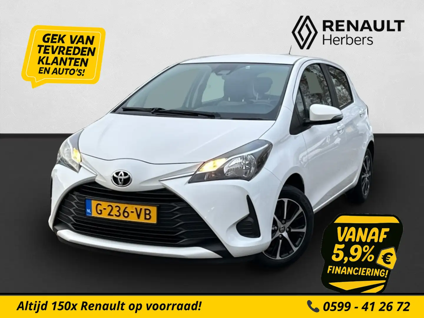 Toyota Yaris 1.0 VVT-i Connect CAMERA / AIRCO Weiß - 1