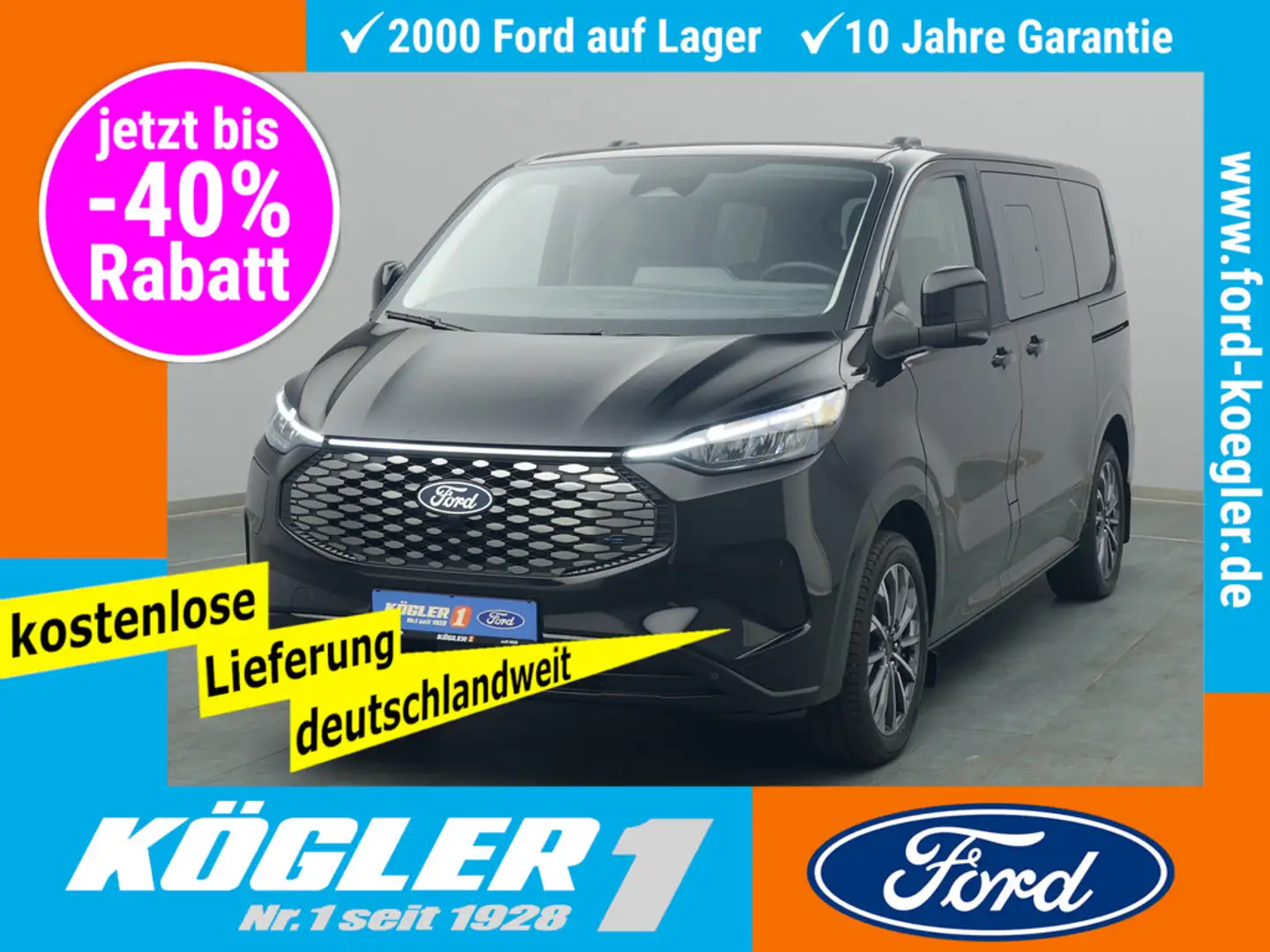 Ford E-Tourneo Custom 340 L1 Titanium X/AHK  -3%* Schwarz - 1