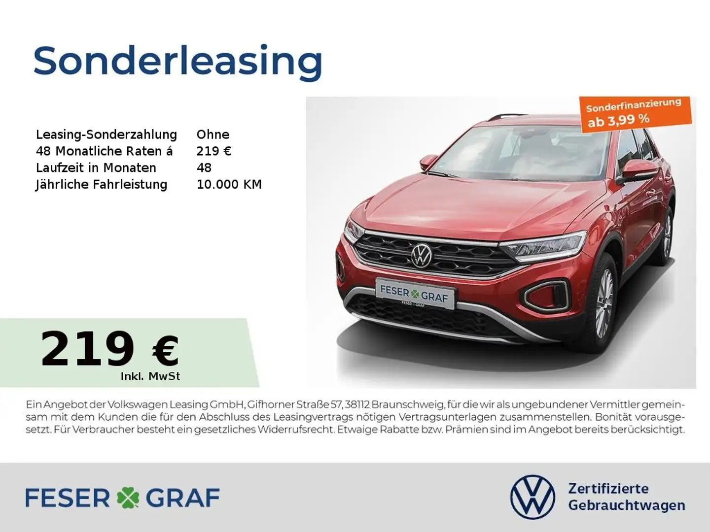 Volkswagen T-Roc Life 1.0 TSI Navi StandHz LED SiHz Rot - 1