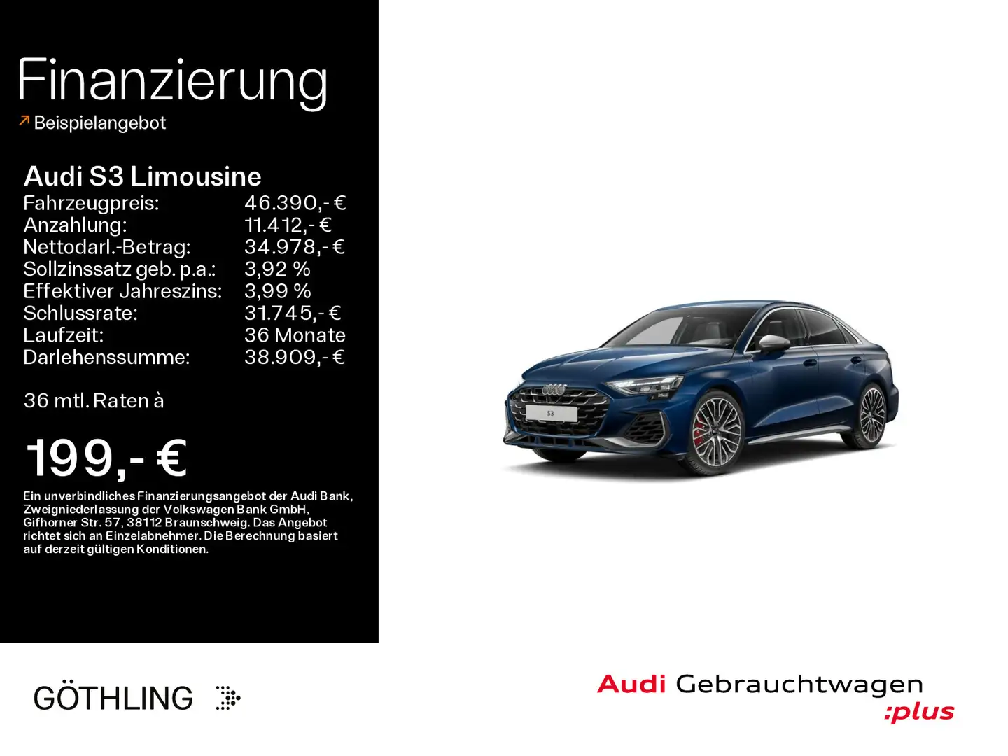Audi S3 TFSI S tro*Matrix*Virtual*Navi+*Spo Blau - 1