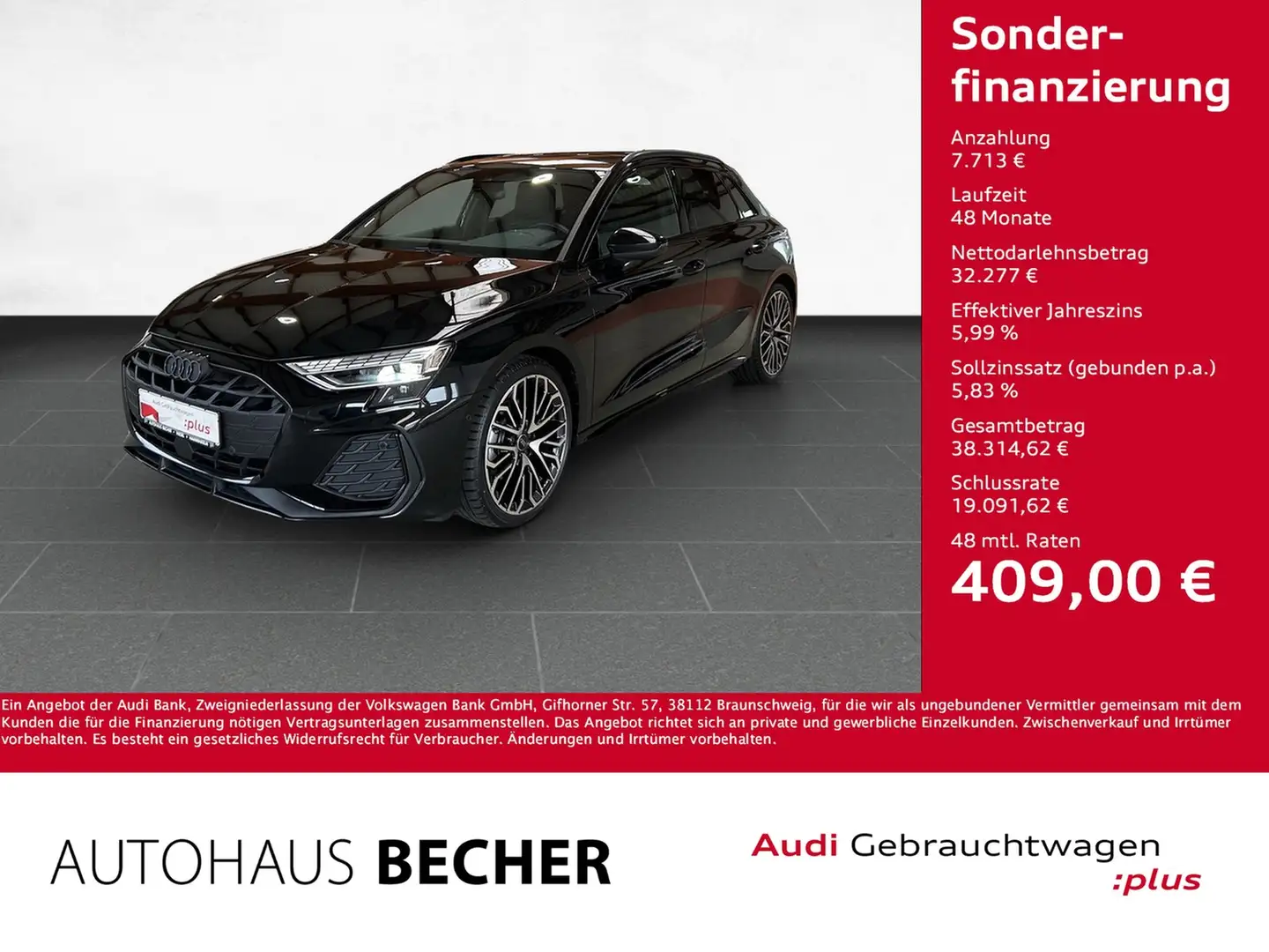 Audi A3 Sprtb. S line 35 TDI S tronic /Nav/LED/Sitzhz Schwarz - 1