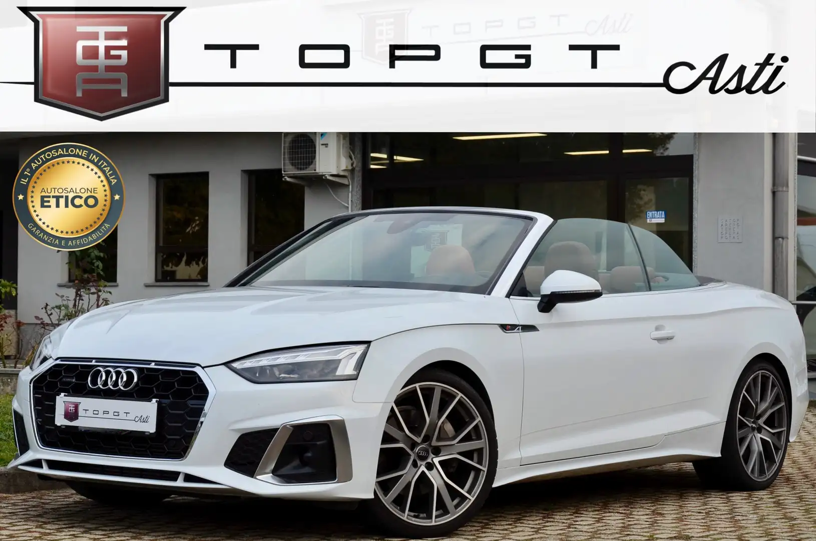 Audi A5 Cabrio 45 2.0 tfsi mhev quattro 245cv s-tronic Blanc - 1