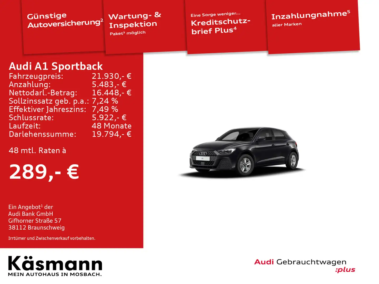 Audi A1 30TFSI LED NAV KAM PDC SHZ Schwarz - 1
