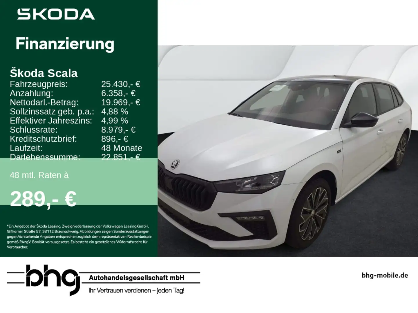 Skoda Scala 1.0 TSI DSG Drive #PANO #KAMERA #ACC #LED Weiß - 1