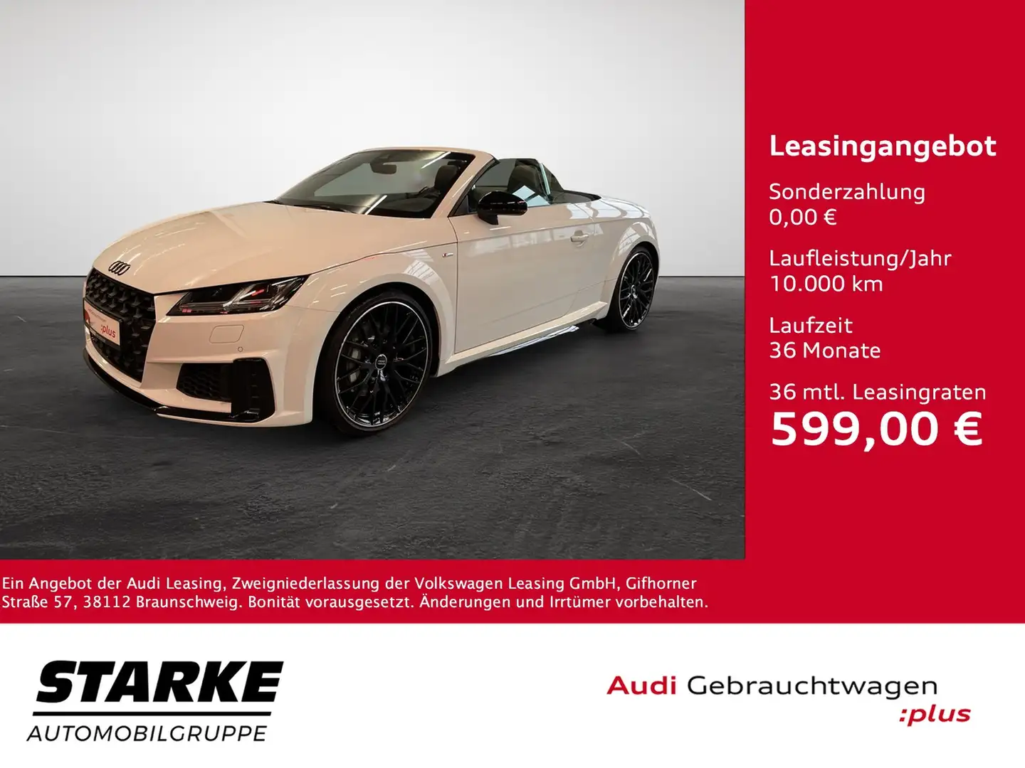 Audi TT Roadster 45 TFSI S tronic quattro S line Weiß - 1