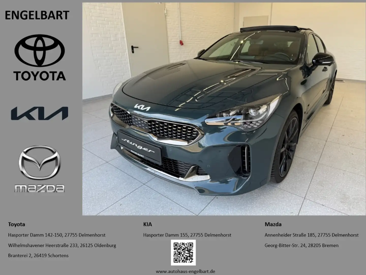 Kia Stinger Tribute 3.3 V6 Glasdach Leder Verde - 1