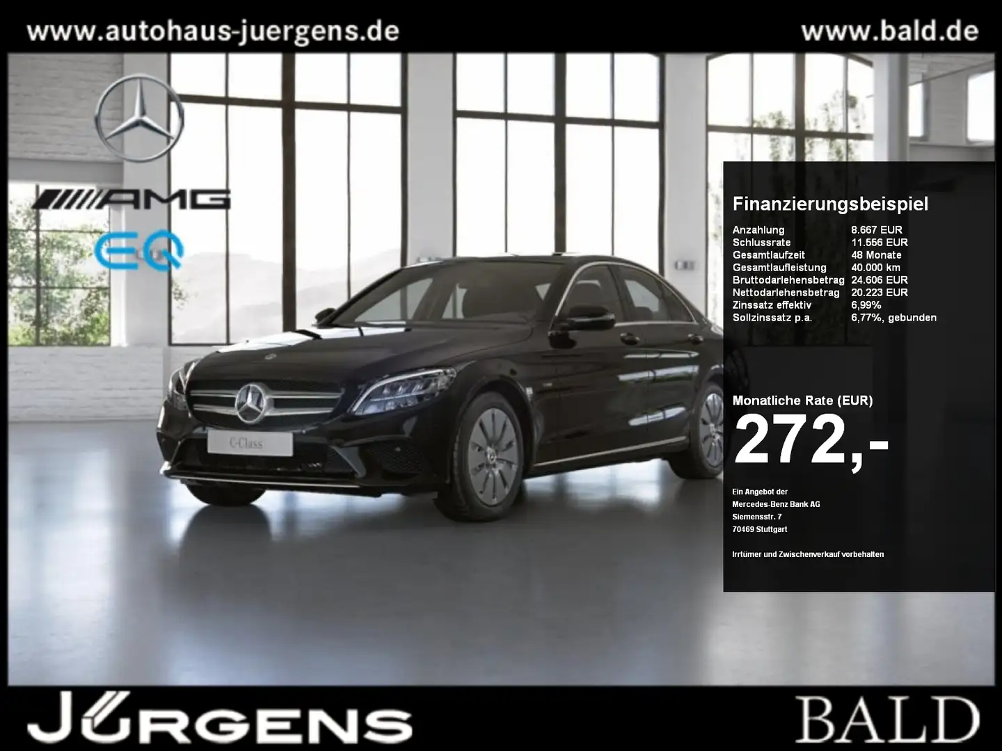Mercedes-Benz C 300 e Avantgarde+LED+Navi+PTS+Park-Assist+SHZ Noir - 1