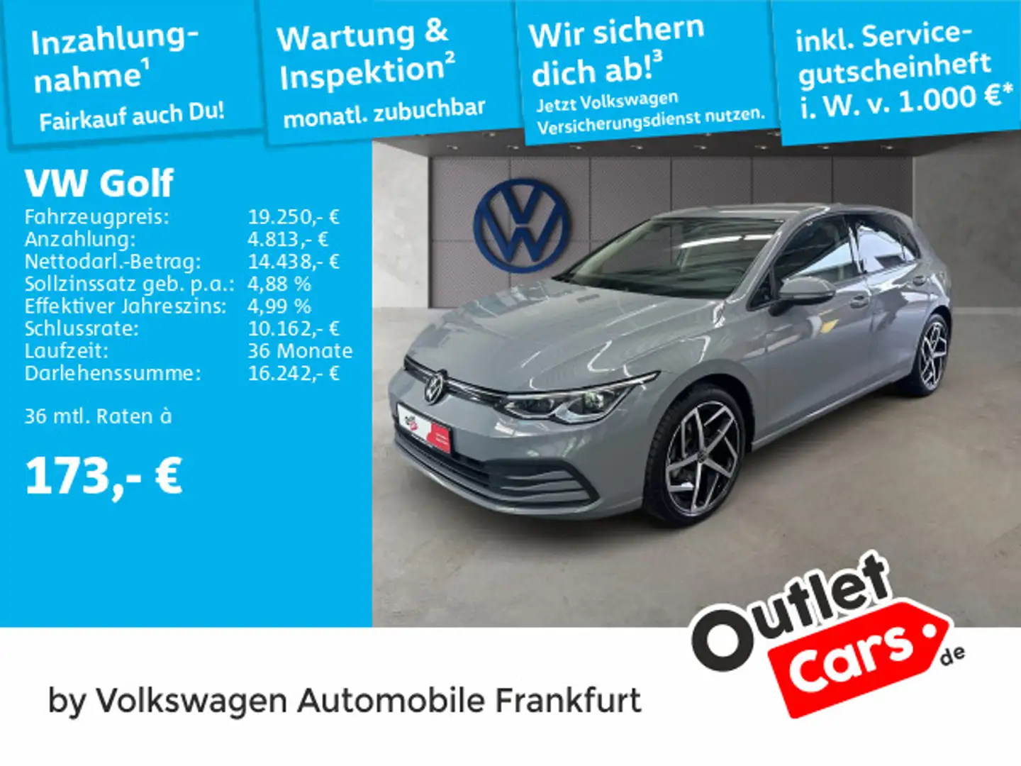 Volkswagen Golf VIII 1.5 eTSI DSG Life IQ.Light Navi "Front Grijs - 1